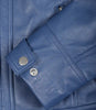 Womens Real Lambskin Leather Blue Quilted Biker Jacket