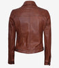 Womens Cognac Trucker Leather Jacket