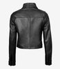 Womens Cropped Black Leather Jacket