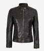Womens Ruboff Brown Distressed Biker Leather Jacket