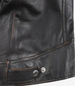 Womens Ruboff Brown Distressed Biker Leather Jacket