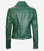 Womens Real Lambskin Leather Green Moto Jacket