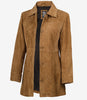 Light Brown Womens Suede Coat