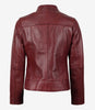 Womens Biker Maroon Leather Jacket
