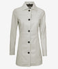 Womens Real Leather White Car Coat