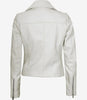 Womens Real Lambskin Leather White Moto Jacket