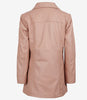 Womens Real Leather Pink Car Coat