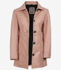 Womens Real Leather Pink Car Coat