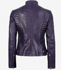 Womens Purple Moto Leather Jacket