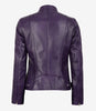 Womens Purple Real Leather Moto Jacket