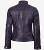 Womens Purple Real Leather Motorcycle Jacket