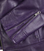 Womens Purple Real Leather Moto Jacket