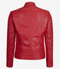 Womens Leather Red Biker Jacket
