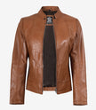 Montana Womens Camel Leather Jacket