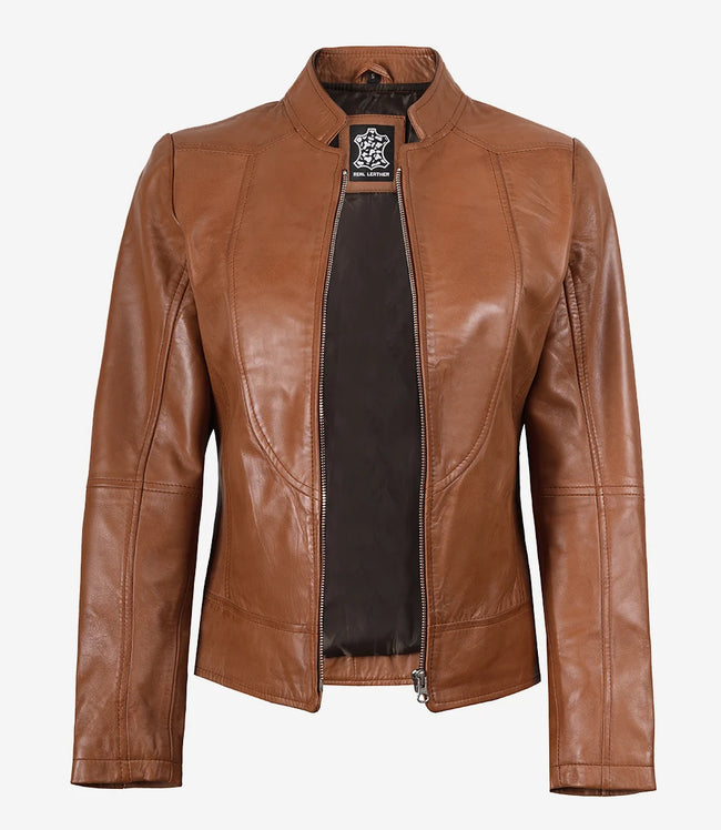Montana Womens Camel Leather Jacket