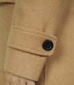 Womens Camel Wool Coat With Fur Trim Hood