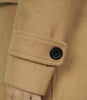 Womens Camel Wool Coat With Fur Trim Hood