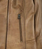 Leather Asymmetrical Camel Biker Jacket Womens