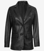 Womens Black Leather Blazer