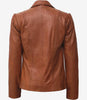 Womens Brown Leather Blazer Jacket
