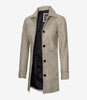 Womens Real Leather Beige Car Coat