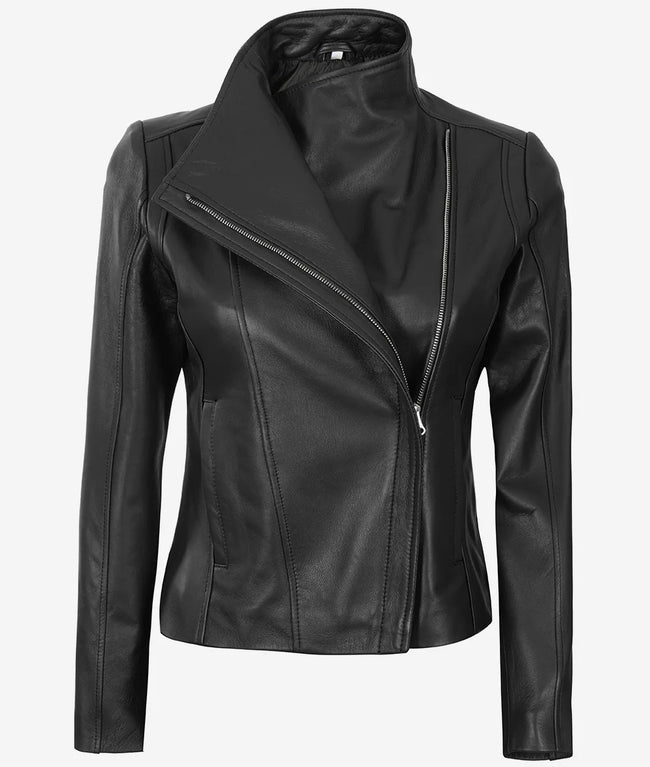 Womens Black Genuine Lambskin Leather Jacket