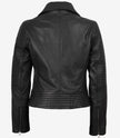 Womens Real Lambskin Leather Black Moto Leather Jacket