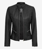 Womens Tall Black Slim Fit Leather Jacket