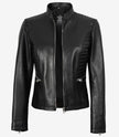 Womens Black Slim Fit Leather Jacket