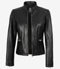 Womens Black Slim Fit Leather Jacket