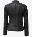 Women's Black Lambskin Leather Biker Style Jacket