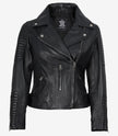 Womens Black Leather Biker Jacket