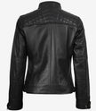 Womens Black Real Leather Motorcycle Jacket