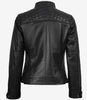 Womens Black Real Leather Motorcycle Jacket