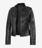 Womens Black Leather Moto Jacket
