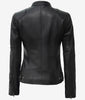 Women's Black Lambskin Leather Biker Style Jacket