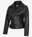 Womens Black Leather Biker Jacket