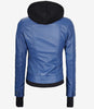 Womens Blue Bomber Jacket With Hood