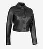 Womens Cropped Black Leather Jacket