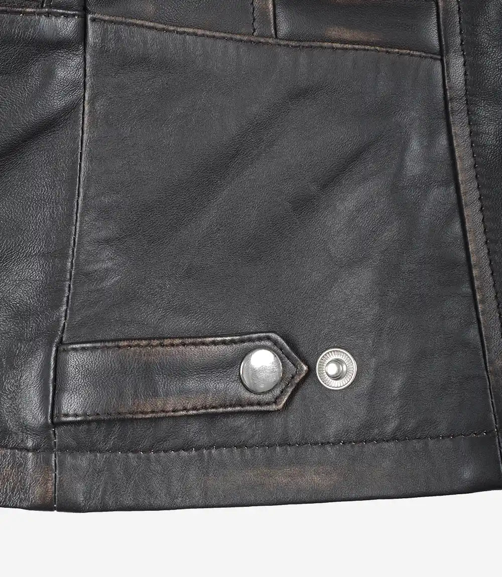Womens Ruboff Brown Leather Jacket