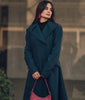 Green Long Wool Coat for Women