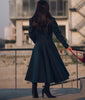 Green Long Wool Coat for Women