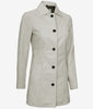Womens Real Leather White Car Coat