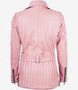 Womens Pink Belted Moto Leather Jacket