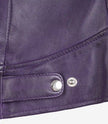 Womens Purple Real Leather Moto Jacket