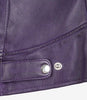 Womens Purple Real Leather Moto Jacket
