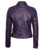Womens Purple Trucker Leather Jacket
