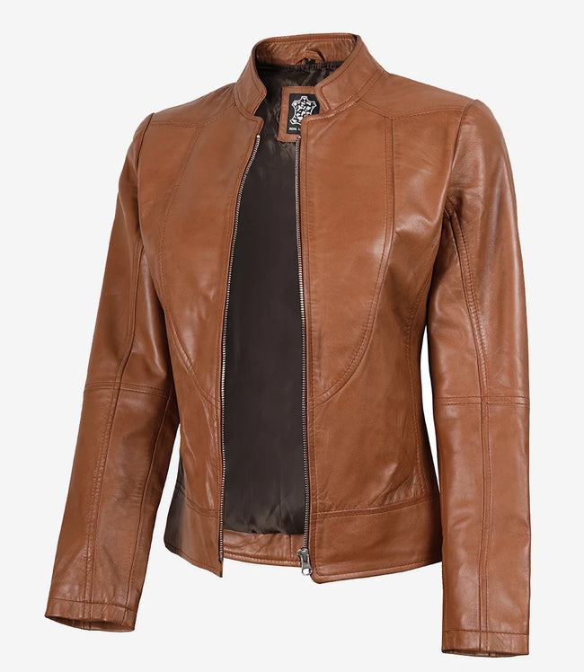 Montana Womens Camel Leather Jacket